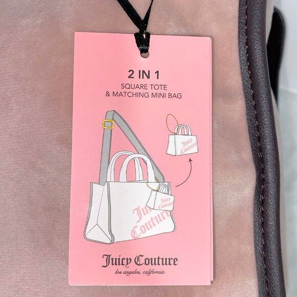 Juicy Couture Better Together Pink Mini Tote Bag w/ Matching Purse Hang Charm - Picture 11 of 11